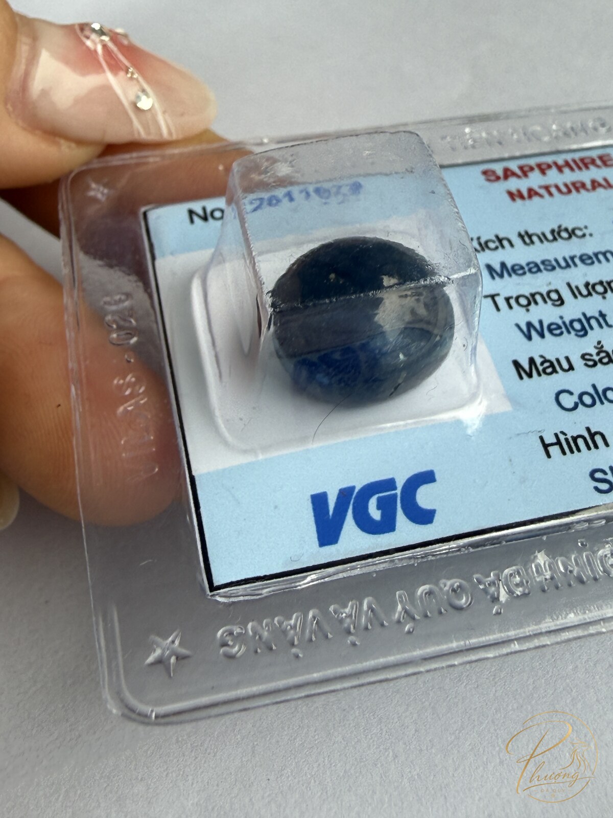 sapphire tự nhiên mài cabochon vòm trơn kèm giấy kiểm định VGC
